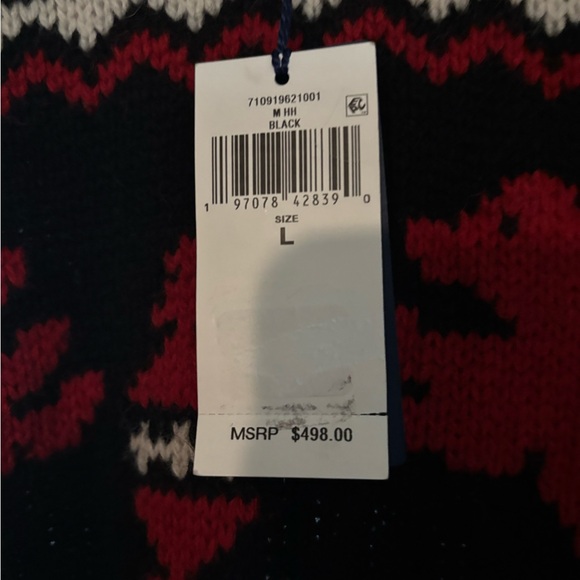 $500 NWT POLO RALPH LAUREN Men Polar Bear Fair Isle Wool Sweater Size L - Picture 4 of 5